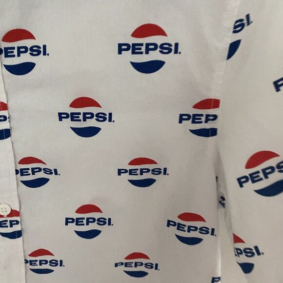 PEPSI (2016) Official Divided by H&M All-Over Logo Print Button-Up Shirt Small - Picture 8 of 8